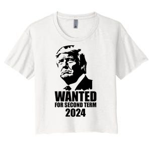 Trump Wanted For Second Term Women's Crop Top Tee