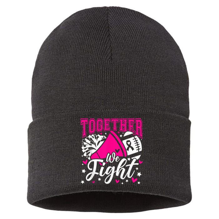 Together We Fight Breast Cancer Awareness Pink Ribbon Wo Sustainable Knit Beanie