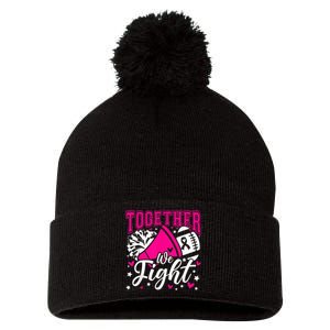 Together We Fight Breast Cancer Awareness Pink Ribbon Wo Pom Pom 12in Knit Beanie