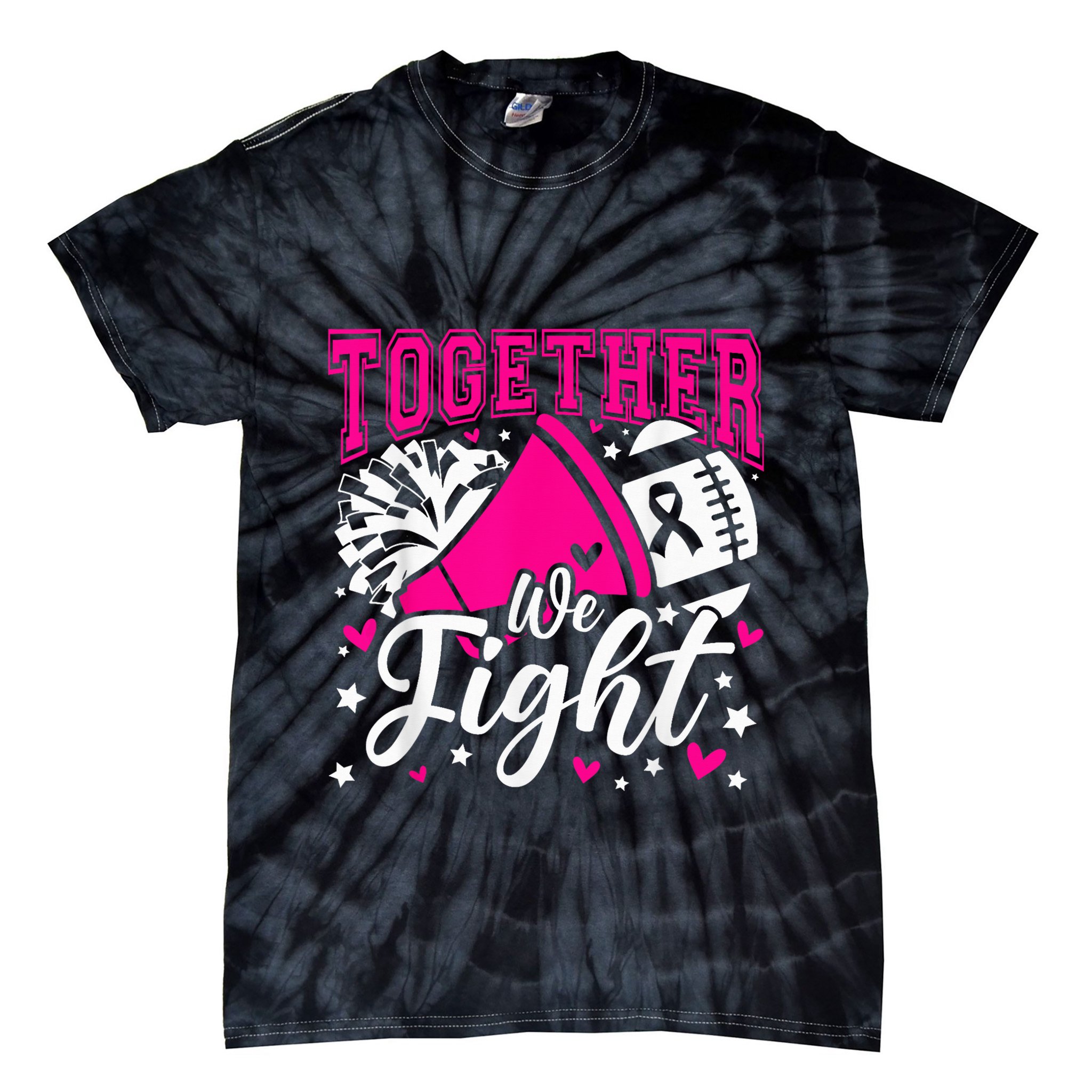 Together We Fight Breast Cancer Awareness Pink Ribbon Wo Tie-Dye T-Shirt