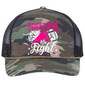 Together We Fight Breast Cancer Awareness Pink Ribbon Wo Retro Rope Trucker Hat Cap