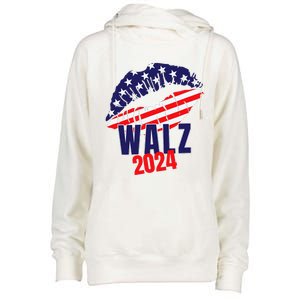 Tim Walz For President 2024 Womens Funnel Neck Pullover Hood