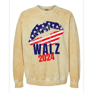 Tim Walz For President 2024 Colorblast Crewneck Sweatshirt