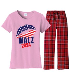 Tim Walz For President 2024 Women's Flannel Pajama Set