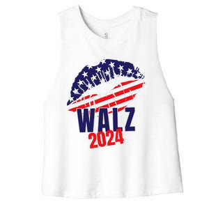 Tim Walz For President 2024 Women's Racerback Cropped Tank