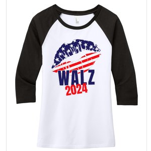 Tim Walz For President 2024 Women's Tri-Blend 3/4-Sleeve Raglan Shirt