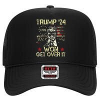 Trump Won Get Over It 2024 High Crown Mesh Back Trucker Hat