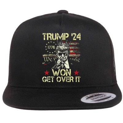 Trump Won Get Over It 2024 Flat Bill Trucker Hat