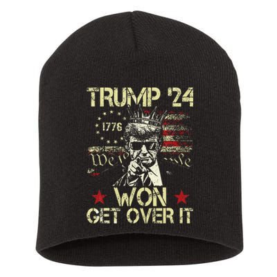 Trump Won Get Over It 2024 Short Acrylic Beanie