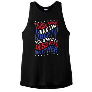 Those Who Give Up Liberty For Safety Deserve Neither 2024 Ladies PosiCharge Tri-Blend Wicking Tank