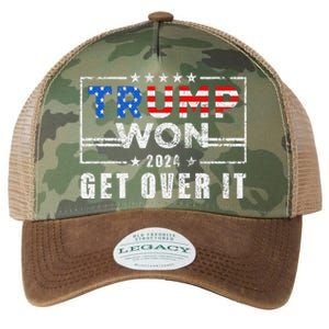 Trump Won Get Over It 2024 Election Trump Wins 2024 Legacy Tie Dye Trucker Hat