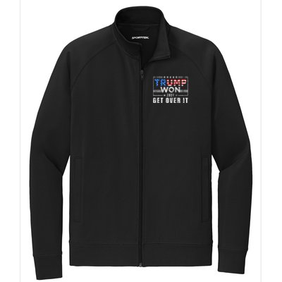 Trump Won Get Over It 2024 Election Trump Wins 2024 Stretch Full-Zip Cadet Jacket