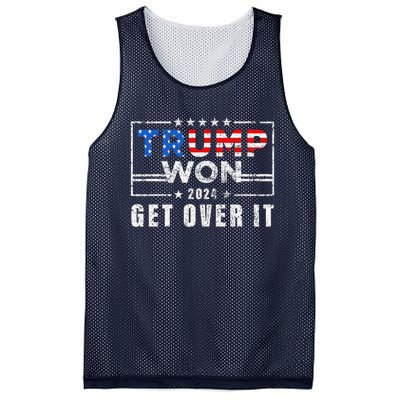 Trump Won Get Over It 2024 Election Trump Wins 2024 Mesh Reversible Basketball Jersey Tank