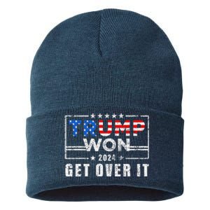 Trump Won Get Over It 2024 Election Trump Wins 2024 Sustainable Knit Beanie