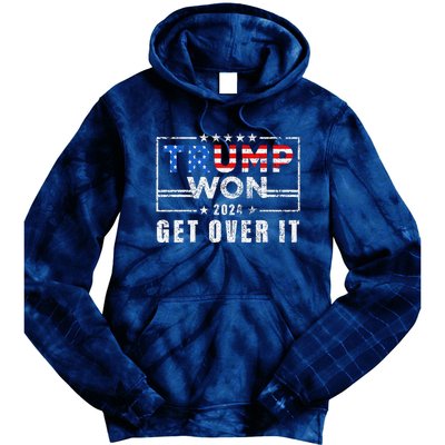 Trump Won Get Over It 2024 Election Trump Wins 2024 Tie Dye Hoodie