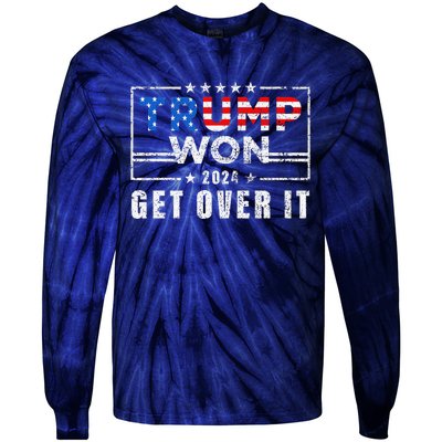 Trump Won Get Over It 2024 Election Trump Wins 2024 Tie-Dye Long Sleeve Shirt