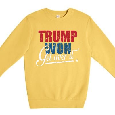 Trump Won Get Over It 2024 Election Premium Crewneck Sweatshirt