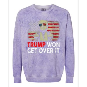 Trump Won Get Over It Patriotic Pro Trump Anti Kamala Funny Colorblast Crewneck Sweatshirt