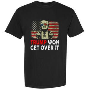 Trump Won Get Over It Patriotic Pro Trump Anti Kamala Funny Garment-Dyed Heavyweight T-Shirt