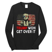 Trump Won Get Over It Patriotic Pro Trump Anti Kamala Funny Long Sleeve Shirt