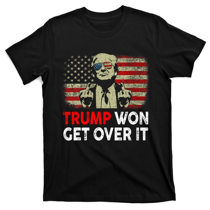 Trump Won Get Over It Patriotic Pro Trump Anti Kamala Funny T-Shirt