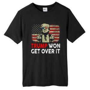 Trump Won Get Over It Patriotic Pro Trump Anti Kamala Funny Tall Fusion ChromaSoft Performance T-Shirt