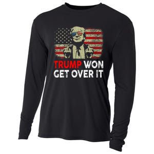 Trump Won Get Over It Patriotic Pro Trump Anti Kamala Funny Cooling Performance Long Sleeve Crew