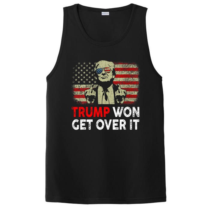 Trump Won Get Over It Patriotic Pro Trump Anti Kamala Funny PosiCharge Competitor Tank