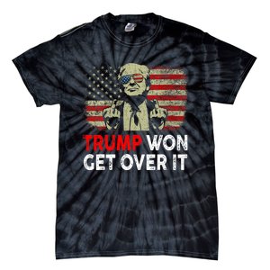 Trump Won Get Over It Patriotic Pro Trump Anti Kamala Funny Tie-Dye T-Shirt