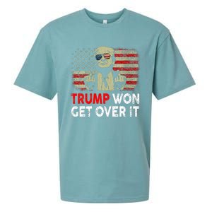 Trump Won Get Over It Patriotic Pro Trump Anti Kamala Funny Sueded Cloud Jersey T-Shirt