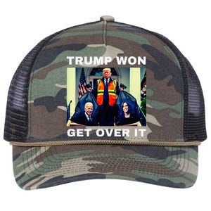 Trump Won Get Over It Maga Won Retro Rope Trucker Hat Cap