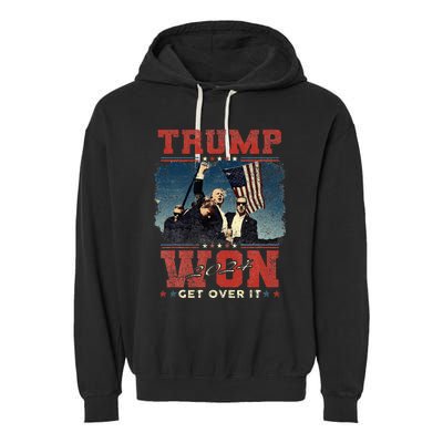 Trump Won Get Over It 2024 Garment-Dyed Fleece Hoodie