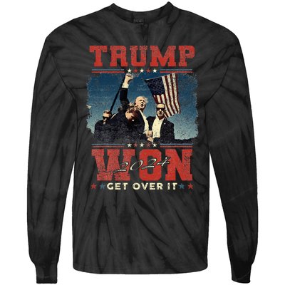 Trump Won Get Over It 2024 Tie-Dye Long Sleeve Shirt