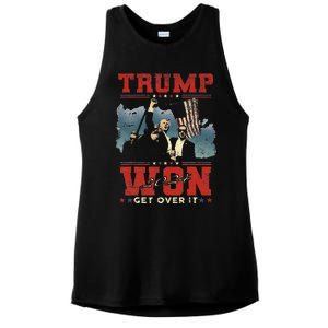 Trump Won Get Over It 2024 Trump Victory Celebrate The Win Ladies PosiCharge Tri-Blend Wicking Tank