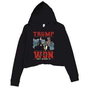 Trump Won Get Over It 2024 Trump Victory Celebrate The Win Crop Fleece Hoodie