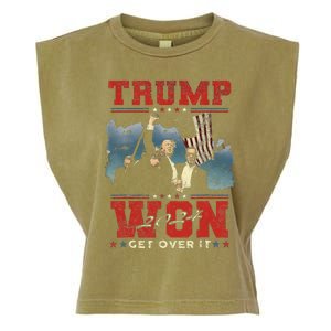 Trump Won Get Over It 2024 Trump Victory Celebrate The Win Garment-Dyed Women's Muscle Tee