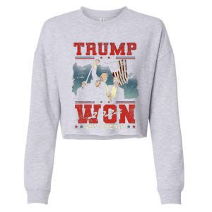 Trump Won Get Over It 2024 Trump Victory Celebrate The Win Cropped Pullover Crew