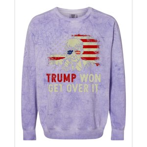 Trump Won Get Over It Patriotic Pro Trump Anti Kamala Colorblast Crewneck Sweatshirt