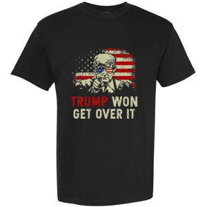 Trump Won Get Over It Patriotic Pro Trump Anti Kamala Garment-Dyed Heavyweight T-Shirt