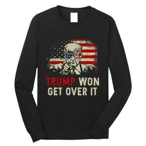 Trump Won Get Over It Patriotic Pro Trump Anti Kamala Long Sleeve Shirt