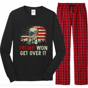 Trump Won Get Over It Patriotic Pro Trump Anti Kamala Long Sleeve Pajama Set