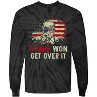 Trump Won Get Over It Patriotic Pro Trump Anti Kamala Tie-Dye Long Sleeve Shirt