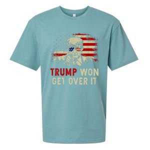 Trump Won Get Over It Patriotic Pro Trump Anti Kamala Sueded Cloud Jersey T-Shirt