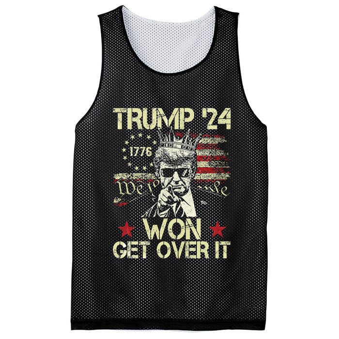 Trump Won Get Over It 2024 Mesh Reversible Basketball Jersey Tank