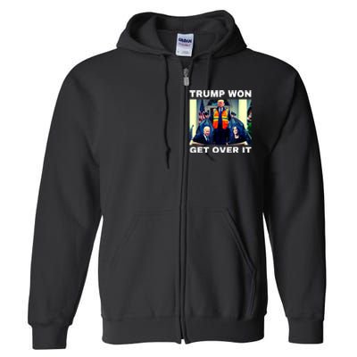 Trump Won Get Over It Maga Won Election 2024 Full Zip Hoodie