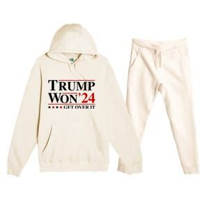 Trump Won Get Over It Premium Hooded Sweatsuit Set