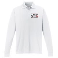 Trump Won Get Over It Performance Long Sleeve Polo