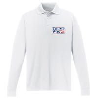 Trump Won Get Over It Performance Long Sleeve Polo