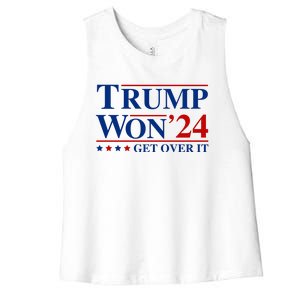 Trump Won Get Over It Women's Racerback Cropped Tank