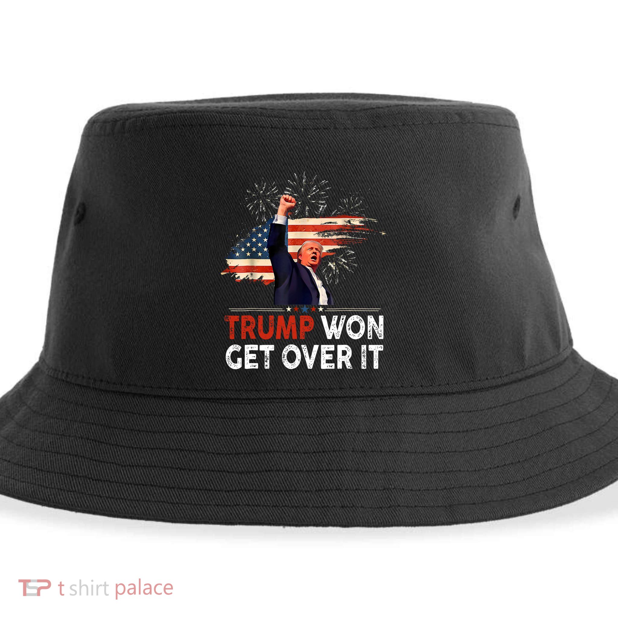 Trump Won Get Over It 2024 Donald Trump Won 2024 Sustainable Bucket Hat